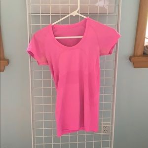 Lulu lemon hot pink fitted shirt
